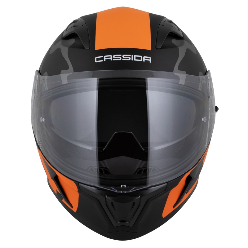 Cassida Orbit Multivers Integralhelm mattschwarz-orange-grau-weiß