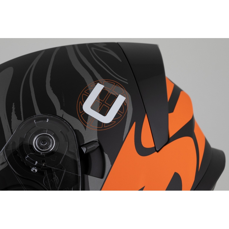 Cassida Orbit Multivers Integralhelm mattschwarz-orange-grau-weiß