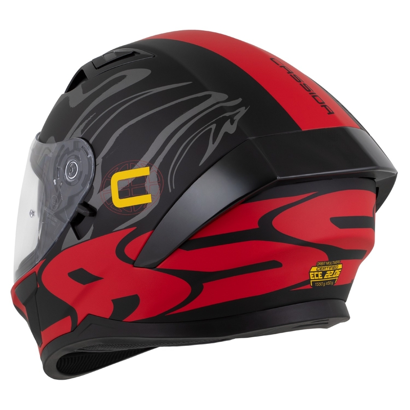 Cassida Orbit Multivers Integralhelm mattschwarz-rot-grau-gelb