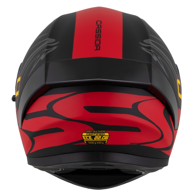 Cassida Orbit Multivers Integralhelm mattschwarz-rot-grau-gelb