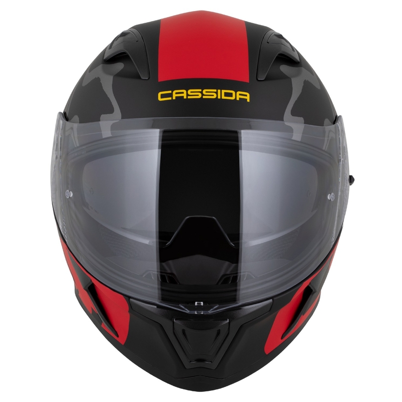 Cassida Orbit Multivers Integralhelm mattschwarz-rot-grau-gelb