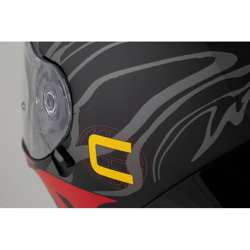 Cassida Orbit Multivers Integralhelm mattschwarz-rot-grau-gelb
