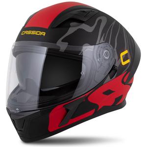 Cassida Orbit Multivers Integralhelm mattschwarz-rot-grau-gelb