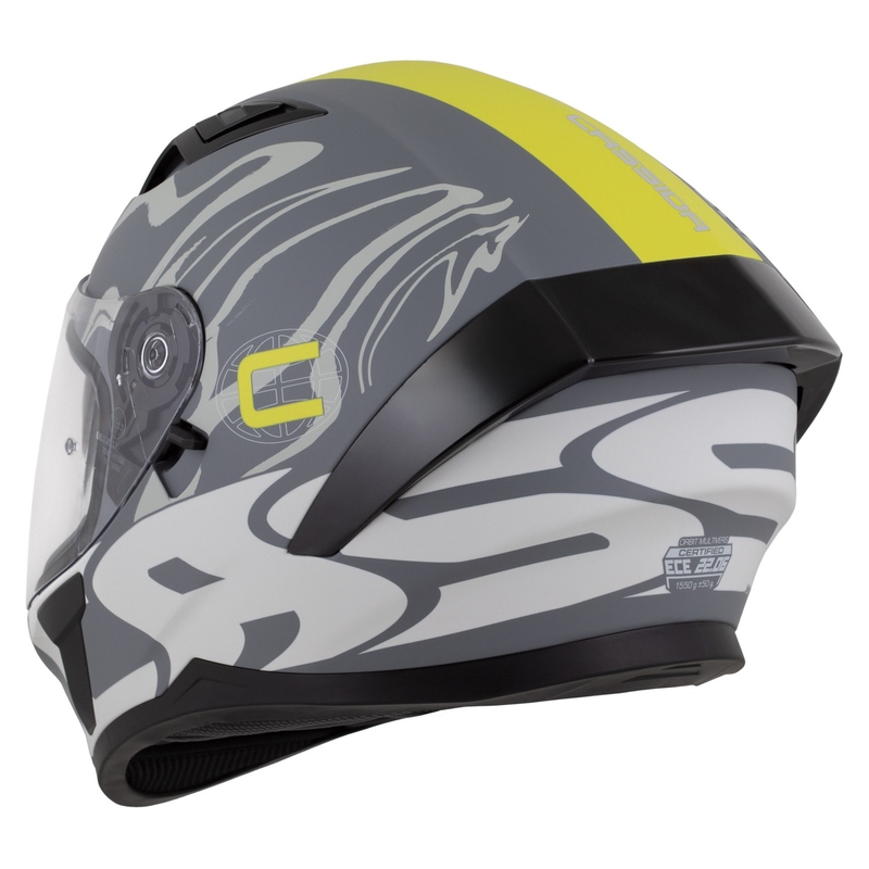 Cassida Orbit Multivers Integralhelm mattgrau-fluogelb-schwarz