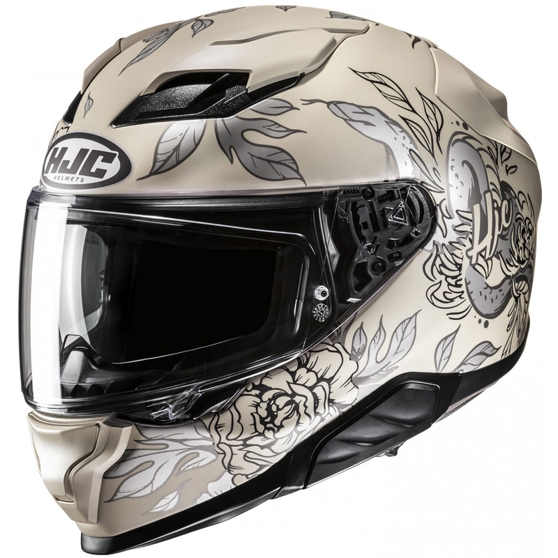 Integralhelm Motorrad HJC F71 Eliz MC9SF beige-grau