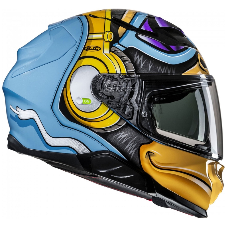 HJC F71 Monkey DJ MC23 Integralhelm Motorrad blau-gelb