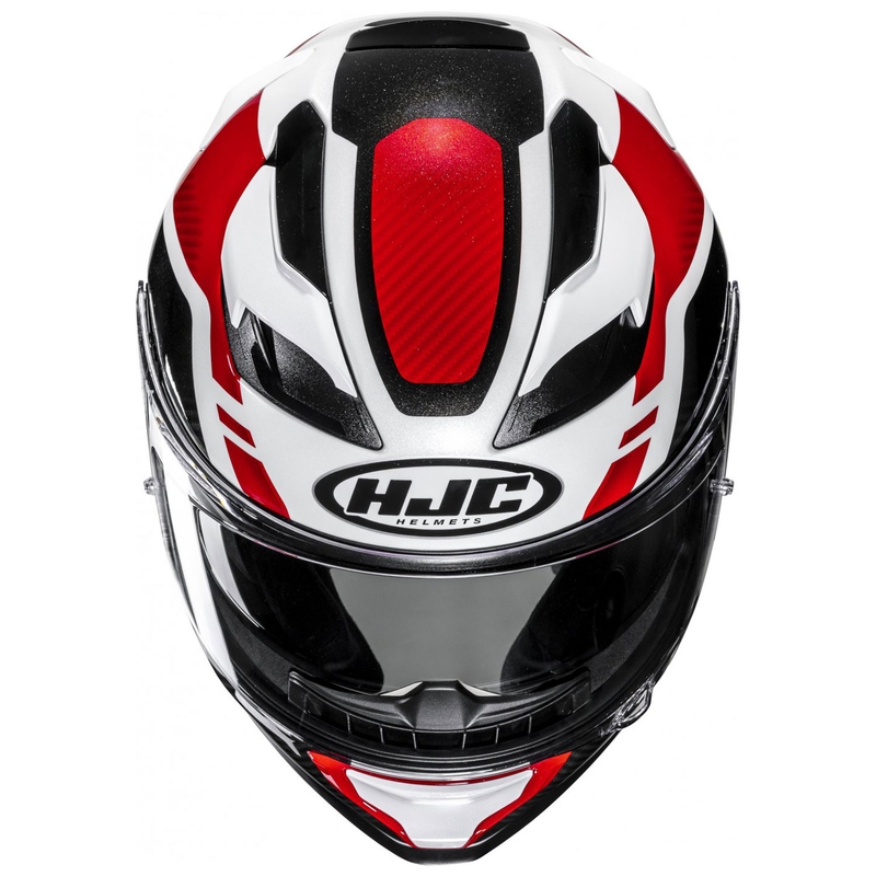 Integralhelm Motorrad HJC F71 Tozz MC1 weiß-rot-schwarz