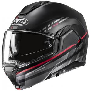 Klappbarer Motorradhelm HJC i100 Sysma MC1SF grau-schwarz