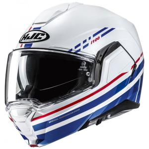 Klappbarer Motorradhelm HJC i100 Sysma MC21 weiß-blau