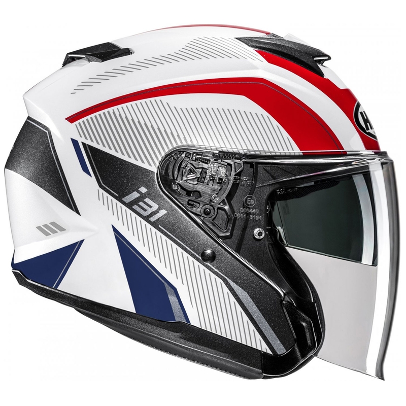Offener Motorradhelm HJC i31 Reno MC21 weiß-rot-blau