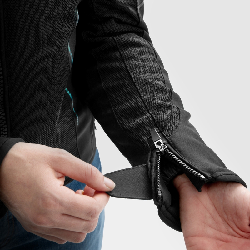 Damen Rebelhorn Jax Motorradjacke Schwarz-Mint