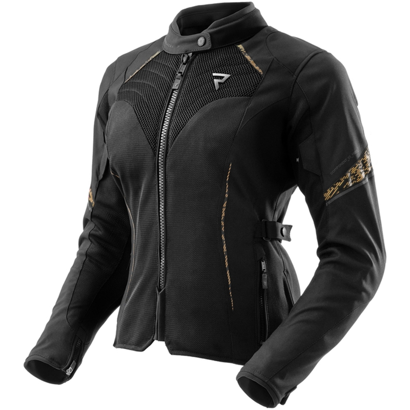 Damen-Motorradjacke Rebelhorn Jax in Schwarz und Gold
