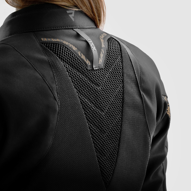Damen-Motorradjacke Rebelhorn Jax in Schwarz und Gold