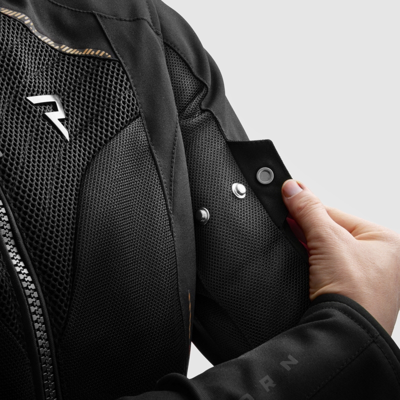 Damen-Motorradjacke Rebelhorn Jax in Schwarz und Gold