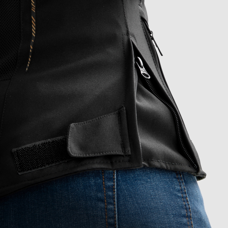 Damen-Motorradjacke Rebelhorn Jax in Schwarz und Gold