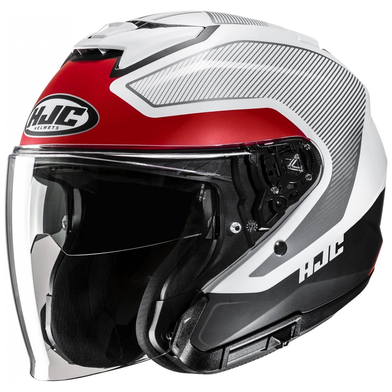 Offener Motorradhelm HJC i31 Tevis MC1SF weiß-schwarz-rot