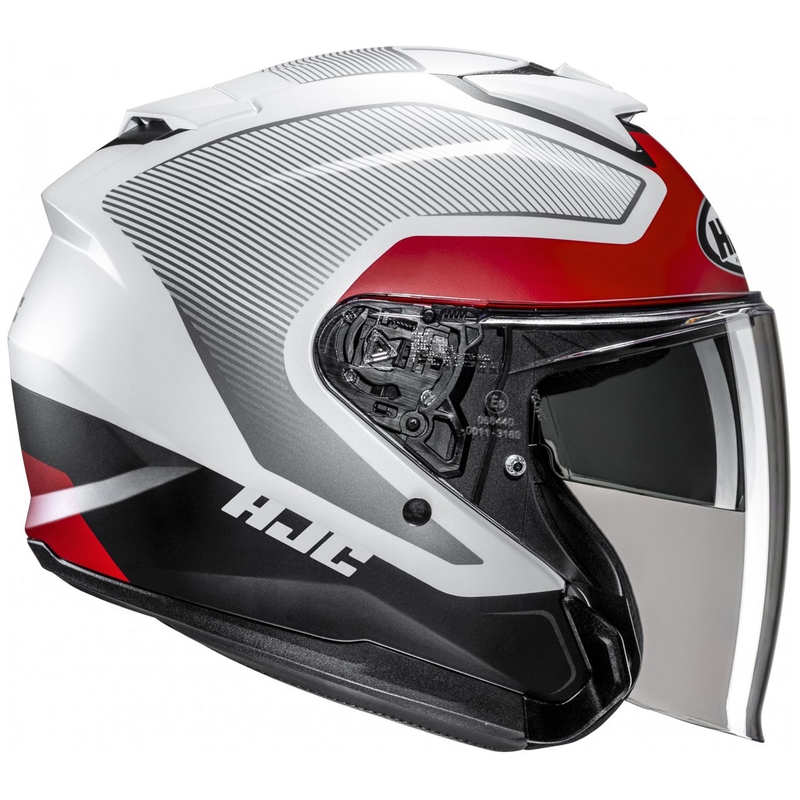 Offener Motorradhelm HJC i31 Tevis MC1SF weiß-schwarz-rot