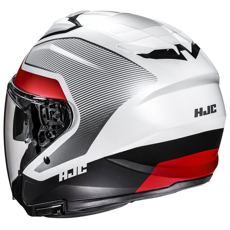 Offener Motorradhelm HJC i31 Tevis MC1SF weiß-schwarz-rot
