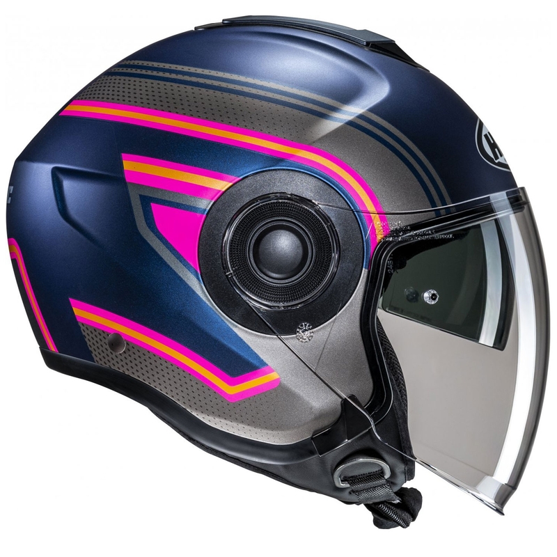 HJC i40N Linia MC28SF Offener Motorradhelm Blau-Grau-Rosa