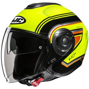 Offener Motorradhelm HJC i40N Linia MC3H fluo gelb-schwarz