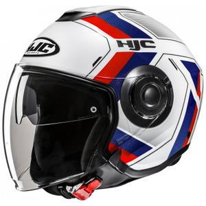 Offener Motorradhelm HJC i40N Velu MC21 weiß-blau-rot