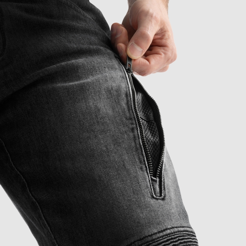 Motorradjeans Rebelhorn Vandal Mono schwarz gewaschen