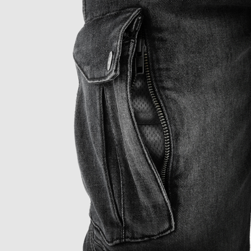 Motorradjeans Rebelhorn Vandal Mono schwarz gewaschen