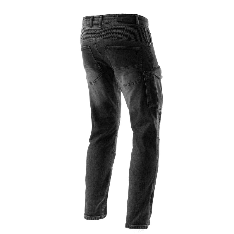 Rebelhorn Vandal Mono verwaschene schwarze Biker-Jeans
