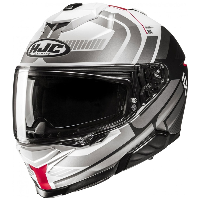 HJC i71 Viz MC1SF Weiß-Grau-Schwarzer Integral-Motorradhelm