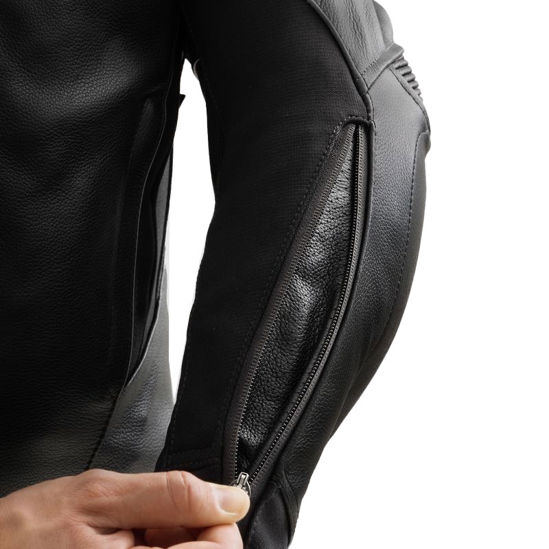 Motorrad-Lederjacke Rebelhorn Veloce schwarz-grau-fluogelb