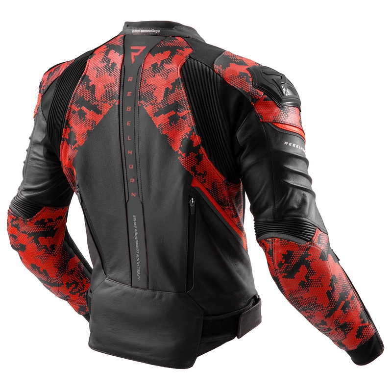 Motorrad-Lederjacke Rebelhorn Veloce schwarz-camorot
