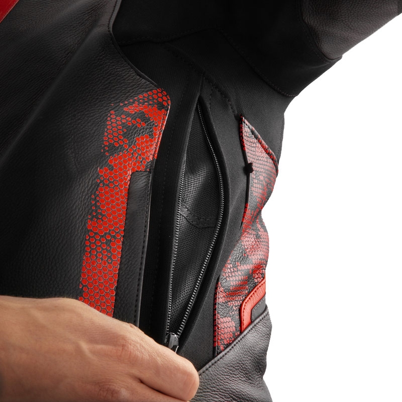 Motorrad-Lederjacke Rebelhorn Veloce schwarz-camorot