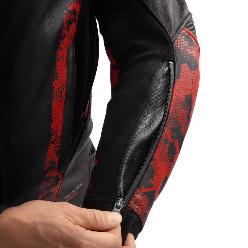 Motorrad-Lederjacke Rebelhorn Veloce schwarz-camorot