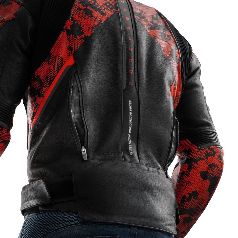 Motorrad-Lederjacke Rebelhorn Veloce schwarz-camorot