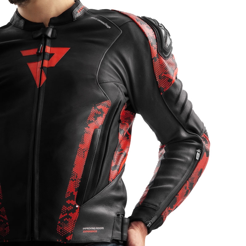 Motorrad-Lederjacke Rebelhorn Veloce schwarz-camorot