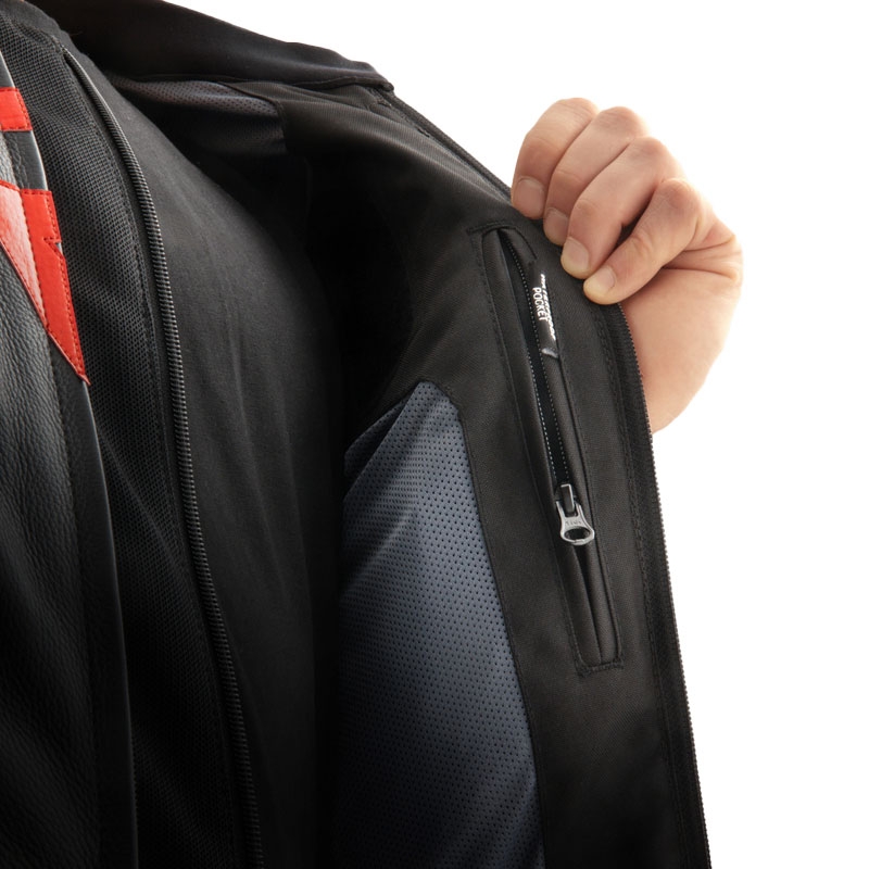 Motorrad-Lederjacke Rebelhorn Veloce schwarz-camogrün-fluorot