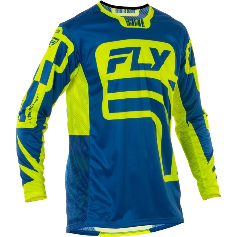 Motocross-Trikot FLY Racing Lite Lancer blau-fluo gelb