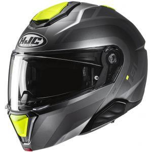 HJC i91 Arven MC3HSF hochklappbarer Motorradhelm Grau-Schwarz-Fluo Gelb