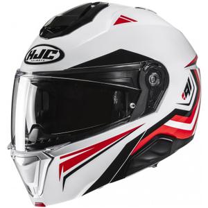 Klappbarer Motorradhelm HJC i91 Tricus MC1 weiß-schwarz-rot