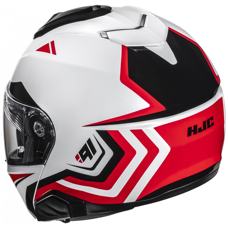 Klappbarer Motorradhelm HJC i91 Tricus MC1 weiß-schwarz-rot