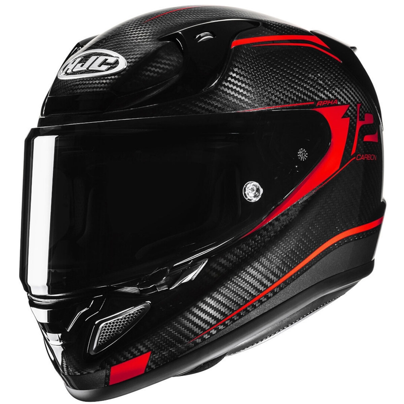 Integrierter Motorradhelm HJC RPHA 12 CARBON Keres MC1 schwarz-rot