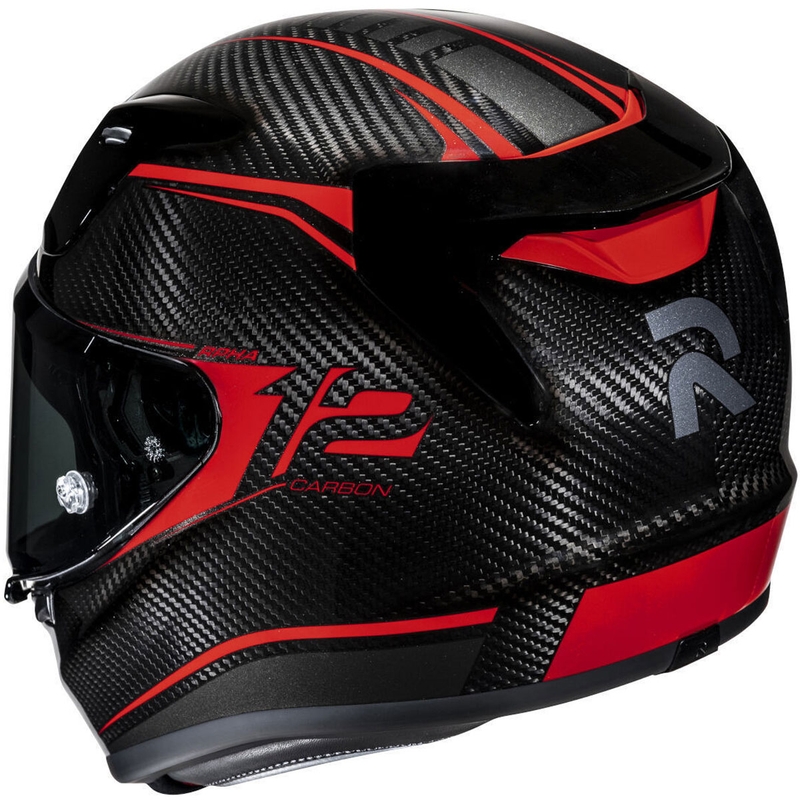 Integrierter Motorradhelm HJC RPHA 12 CARBON Keres MC1 schwarz-rot