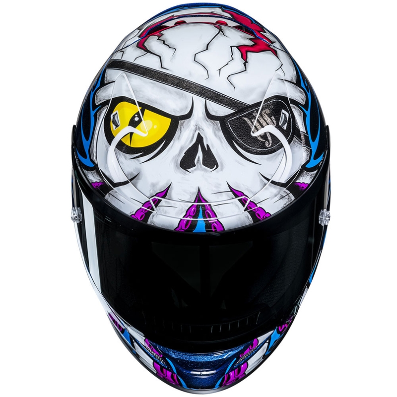 HJC RPHA 12 Kraken MC28 weiß-blau-schwarzer Integral-Motorradhelm