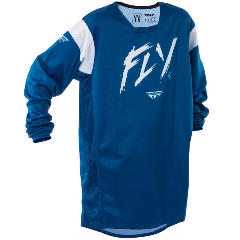 Kinder Motocross-Trikot FLY Racing Kinetic Stoke blau-weiß