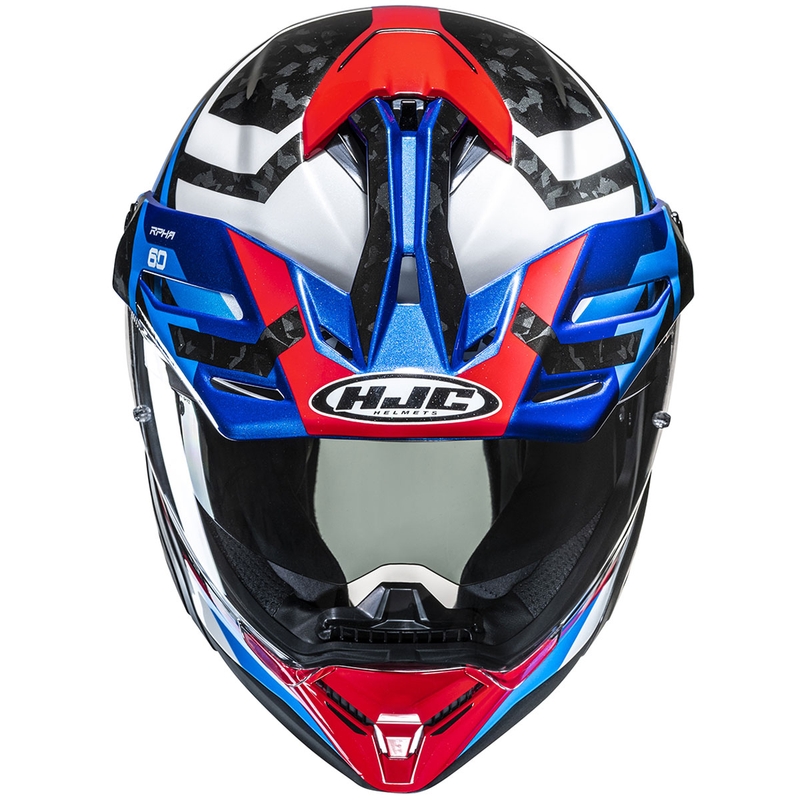 Enduro-Motorradhelm HJC RPHA 60 Dakar MC21 blau-schwarz-weiß