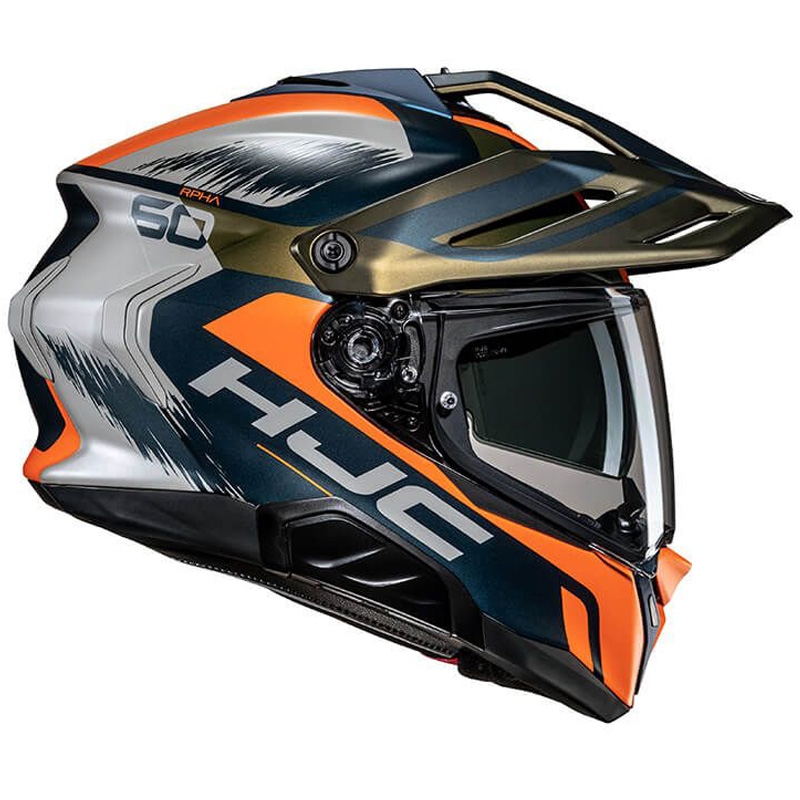 Enduro-Motorradhelm HJC RPHA 60 Quid MC47SF blau-grau-orange
