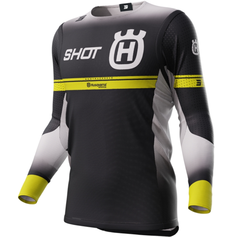 Shot Aerolite Husqvarna LE Motocross-Trikot schwarz im Angebot Ausverkauf