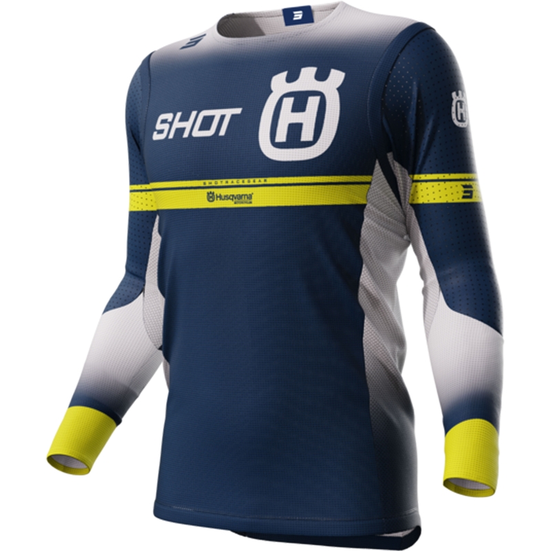 Motocross-Trikot Shot Aerolite Husqvarna LE blau im Angebot Ausverkauf