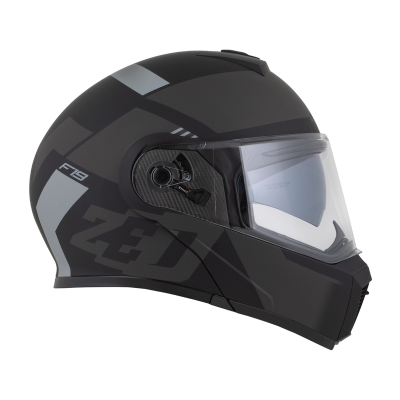 Klappbarer Motorradhelm ZED F19 mattschwarz-grau