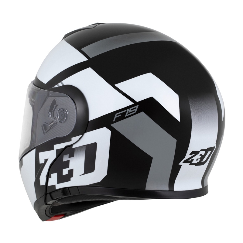 Klappbarer Motorradhelm ZED F19 schwarz-weiß-grau